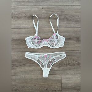 Floral Embroidered Lingerie Set